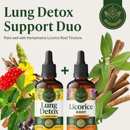 Vista 10 de HERBAMAMA Gotas de limpieza pulmonar con hoja de gordolobo - Gotas