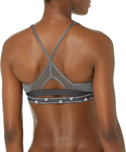 Vista 2 de adidas Sujetador de entrenamiento ligero de 3 rayas para mujer