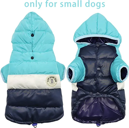 Vista 2 de Chaleco de Perro Abrigo de Invierno para Perros Pequeños Niños Niñas, Chaquetas de Plumón para Perros Sudadera con Capucha para Cachorros Abrigo