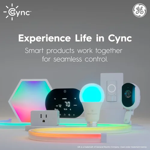 Vista 8 de Cync GE Direct Connect - Bombillas LED inteligentes A21, luces inteligentes que cambian de color, compatibles con la materia, compatibles con Alexa