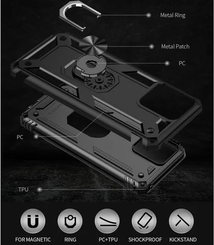 Vista 8 de Yiakeng Funda para Moto G Stylus 5G 2023, Motorola G Stylus 5G 2023 con protector de pantalla HD, fundas protectoras de grado militar con anillo