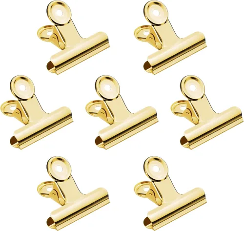 Vista 10 de Paquete de 20 clips de acero pulido de 2 pulgadas, clips de metal para carpeta de bulldog, abrazaderas grandes para bolsas de alimentos, fotos, Negro