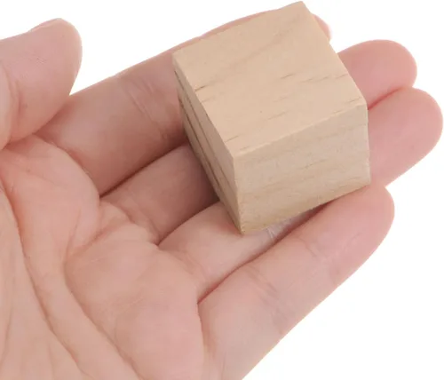 Vista 4 de uxcell Bloques de madera para manualidades, 100 unidades de 1 pulgada sin terminar cubo de madera de pino cuadrado para proyectos de manualidades