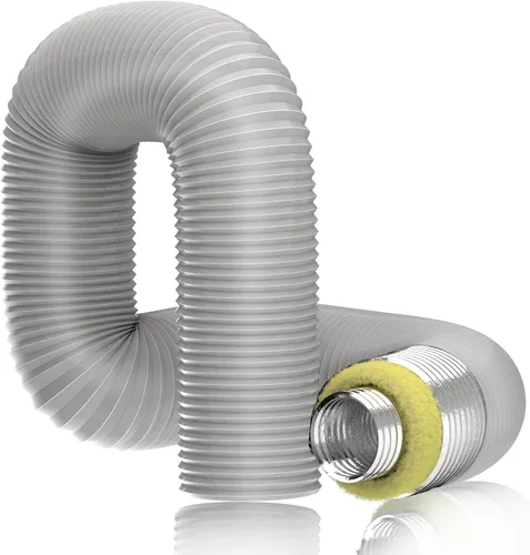 Vista 8 de Hon&Guan Conducto Flexible Aislado de 4 Pulgadas - Manguera de Protección de Cuatro Capas de Servicio Pesado Reductor de Ruido de 4 Pies, Conducto
