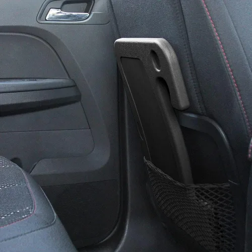 Vista 3 de Limitless RoadWarrior - Bandeja de comida de coche 2 en 1 de doble cara y escritorio para volante, para laptops, tabletas, escritura y comedor Negro