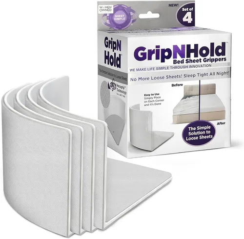 Vista 11 de GripNHold Soporte para sábanas Soporte discreto y resistente para sábanas, tensor de sábanas de 360 grados, agarre antideslizante para sábanas