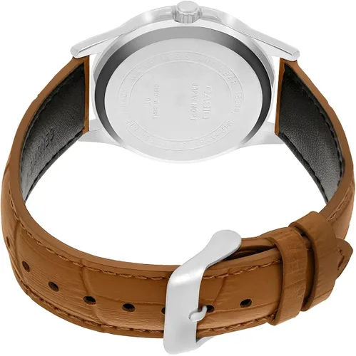 Vista 4 de Casio MTP1381L-9AV Reloj clásico de cuero para hombre 1640ft día fecha oro dial