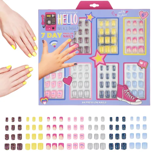 Vista 14 de Colección de manicura de 7 días - Juego de uñas a presión de 84 piezas para niños (BFF)
