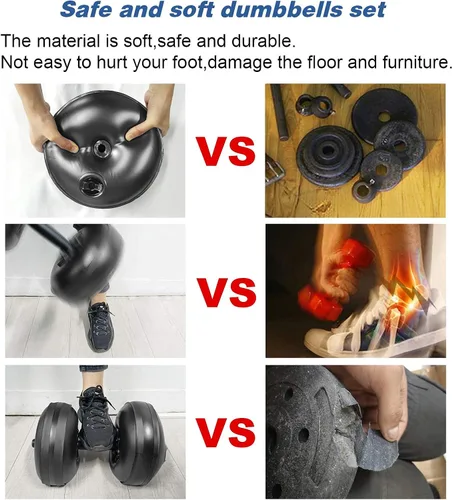 Vista 4 de Water Filled Dumbbells Set - Water Filled Weights - Portable Travel Weights - Adjustable Dumbbells