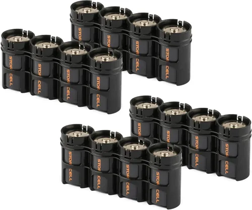Vista 4 de Storacell by Powerpax SlimLine D Battery Caddy, Black, Holds 4 Batteries (Pack of 2)