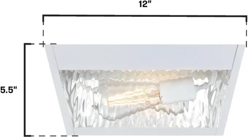 Vista 5 de Westinghouse Peterson - Lámpara de techo de montaje en superficie para exteriores, de 12 pulgadas, acabado blanco mate con vidrio de agua