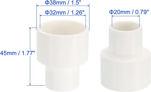 Vista 3 de M METERXITY 1 paquete de accesorios de tubería de PVC – adaptadores de conectores de tubería de agua, enchufe de acoplamiento reductor, se aplica a