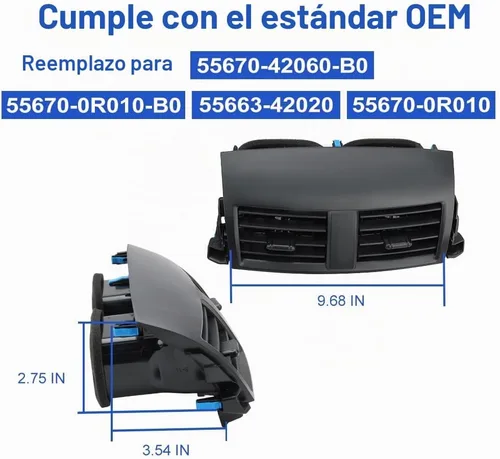 Vista 3 de Reemplazo de ventilación de salida de aire acondicionado para tablero