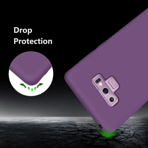 Vista 5 de Diseñada para Galaxy Note 9, silicona líquida de goma de gel a prueba de golpes, forro de tela de microfibra suave, compatible con Galaxy Note9