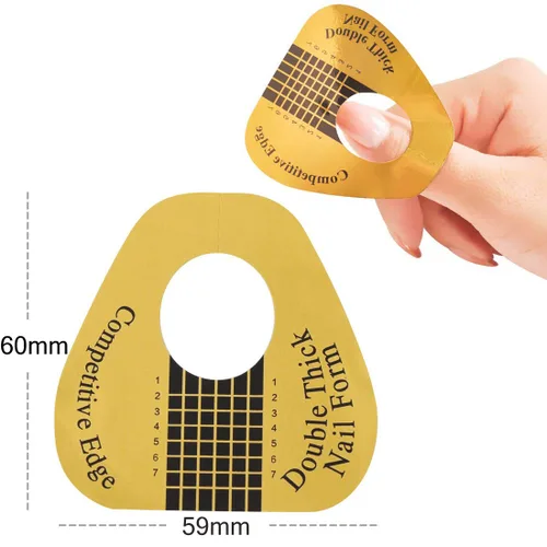 Vista 4 de KINGMAS 100 calcomanías de guía de formas de uñas, números marcados para uñas, calcomanías de uñas acrílicas, puntas de extensión de gel