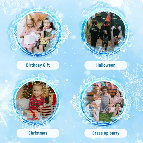 Vista 6 de Frozen Princess Dress Up Costume With Accessories For Little Girls 2-10 Years, Girls Birthday Christmas Dress