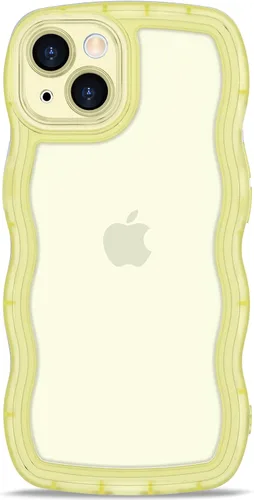 Vista 121 de Anuck Funda para iPhone 13 Pro con borde ondulado, diseño trasero transparente, agarre antideslizante, forma de marco rizado ondulado, a prueba