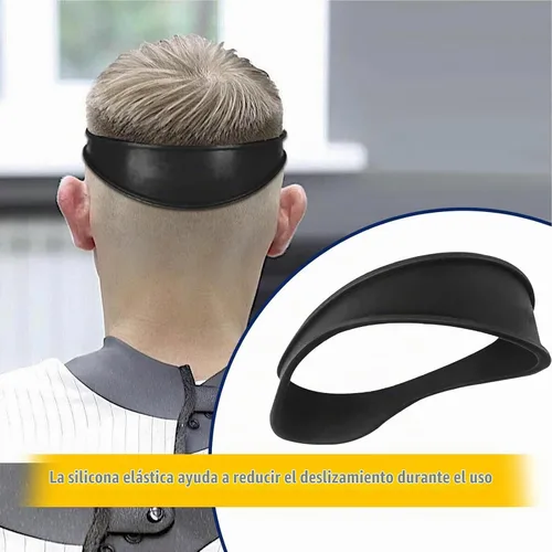 Vista 8 de Plantilla de afeitado con escote y guía de corte para hombres, color negro
