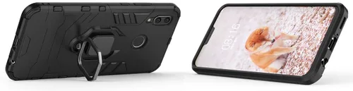 Vista 2 de LuluMain Compatible con Huawei Nova3, soporte de anillo de metal, a prueba de golpes, parachoques duro