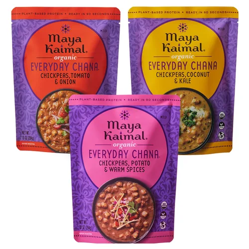 Vista 10 de MAYA KAIMAL Chana orgánica diaria con tomate + cebolla, 10 onzas