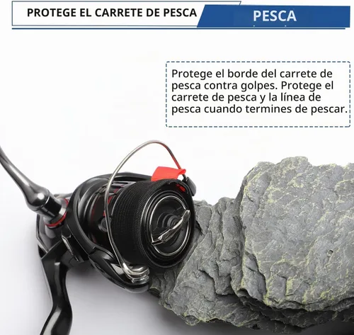 Vista 3 de Dovesun Cinturón de carrete de pesca Carrete de protección de carrete de pesca Carretes giratorios Accesorios de carrete de pesca 4 unids