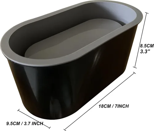 Vista 2 de Molde de Silicona para Macetas de Suculentas de Forma Ovalada Más Grande, Forma Ovalada 17.8 x 8.4 cm (L x A), Modelo de Silicona para Macetas