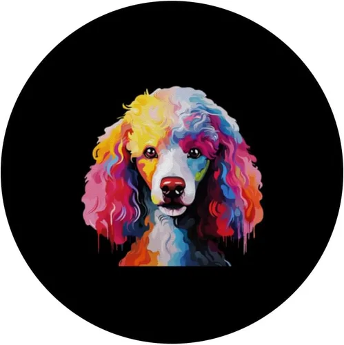 Vista 3 de PopSockets gráficos gráficos de caniche colorido y genial PopGrip intercambiable