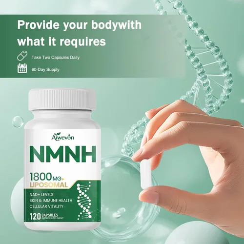 Vista 6 de NMNH 1800mg Suplemento liposomal NAD+, alternativa NMNH NMN con ribósido de nicotinamida y resveratrol, refuerzo NAD para energía celular, apoyo