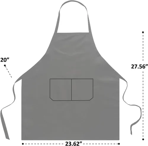 Vista 4 de Delantal negro con bolsillos para mujeres, hombres, adultos, chef, juego de 10 delantales de cocina a granel para cocinar, hornear, restaurante