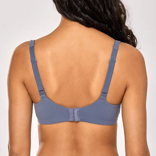 Vista 2 de DOBREVA Brasier de encaje de cobertura completa para mujer, ligeramente forrado, con aros, suavizado