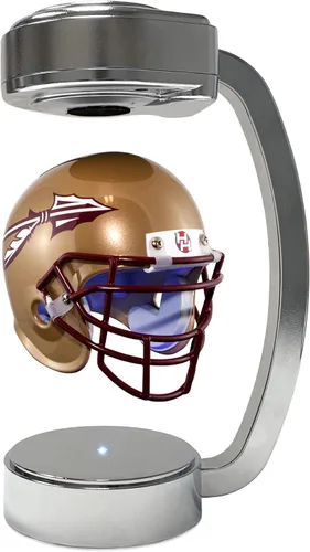 Vista 13 de Pegasus Sports - Casco flotante giratorio de levitación mini de la NCAA oficialmente licenciado en cromo