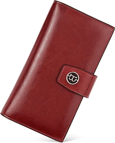 Vista 39 de BOSTANTEN - Cartera de piel auténtica para mujer con bolsillo con cremallera, Rojo rosa), BL3162011Krosered