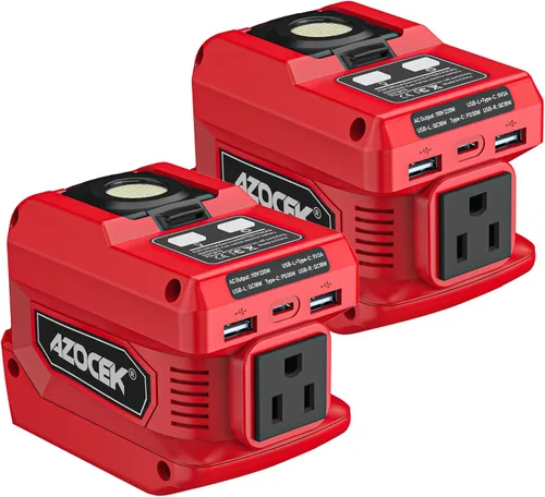 Vista 9 de Inversor de corriente Azocek de 220 W compatible con batería Milwaukee
