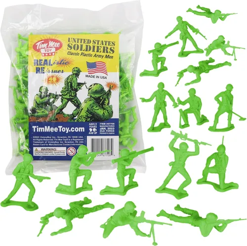 Vista 21 de TimMee Soldados de plástico del ejército - 48 figuras de juguete de soldados negros - Fabricado en EE. UU