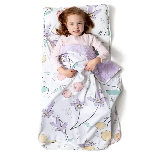 Vista 20 de JumpOff Jo - Colchoneta para siesta para niños, saco de dormir para niños con almohada extraíble y manta ultra suave para preescolar, guardería