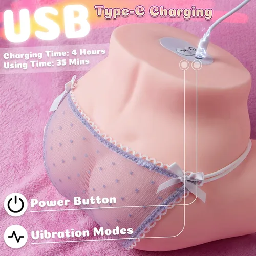 Vista 7 de Juguetes sexuales masculinos - Juguetes para adultos masculinos de 6.8LB Masturbador masculino con bolsillo, muñeca sexual con 6 modos de vibración