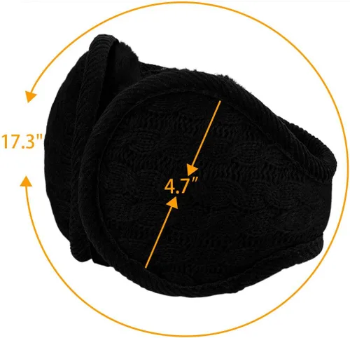 Vista 3 de uxcell Orejeras plegables de punto de vellón para mujer, para invierno