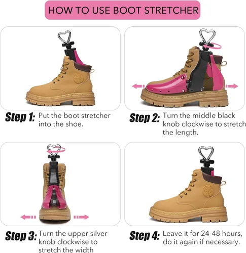 Vista 4 de Ensanchador de zapatos para hombres y mujeres, 4 vías para botas de ancho y largo, estirador de botas de cuero para pies anchos