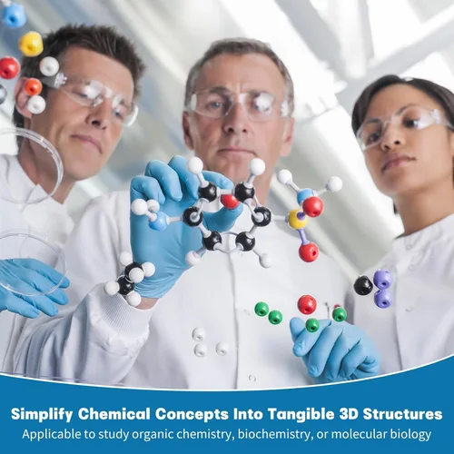 Vista 3 de Kit de modelo de química de 135 piezas, kits de modelo molecular portátil Kit de modelado Orgo para estudiantes, profesores orgánicos, aprendizaje