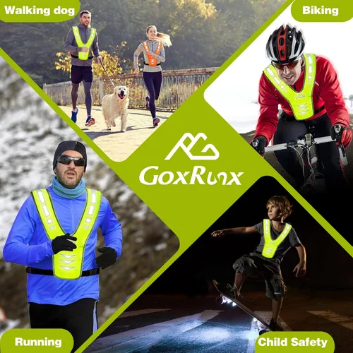 Vista 7 de Chaleco reflectante para correr con bandas reflectantes para mujeres y hombres, chaleco reflectante de seguridad para caminar, correr, ciclismo por