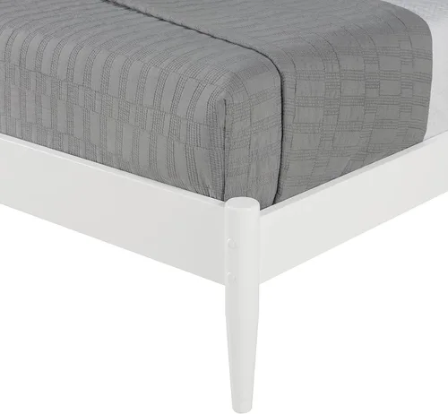 Vista 4 de Camaflexi Cama de panel Mid-Century - Tamaño individual - Blanco