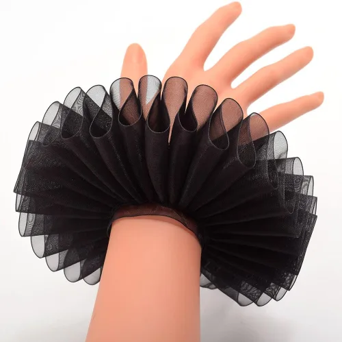 Vista 37 de GRACEART Elizabethan Dickens Ruff Cuello Payaso Collar Elizabeth Muñeca Ruffs Ruffle Cuff Bandas