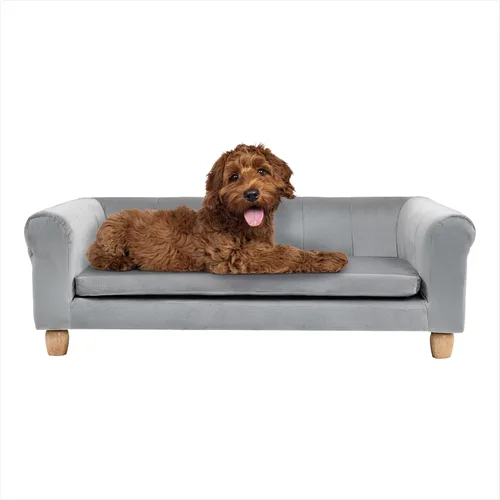 Vista 14 de Critter Sitters Sofá para Perros Rectangular de Microfibra Tostado de 36 Pulgadas para Perros de Tamaño Mediano, Cama Sofá Elevada Moderna