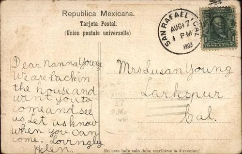 Vista 2 de Rio Panuco, Entrada de Trenes a la Aduana Tampico, Mexico Original Antique Postcard