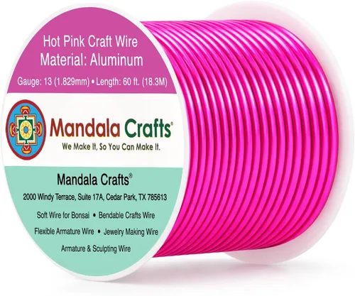 Vista 173 de Mandala Crafts - Alambre de aluminio anodizado de calibre 22 para hacer joyas - 137.2 m de alambre flexible surtido y coloreado - Doble para bonsái