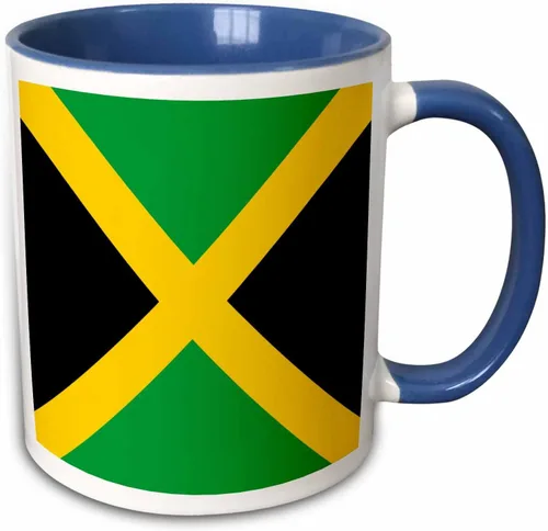 Vista 8 de 3dRose Bandera de Jamaica - Taza cuadrada, 11 onzas, color negro