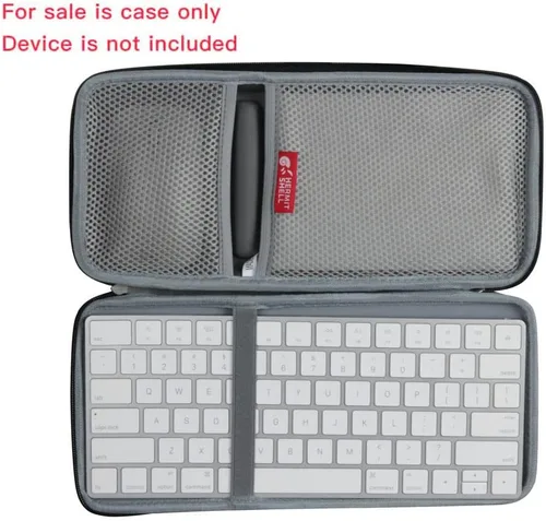 Vista 2 de Hermitshell Funda rígida de viaje para Apple Magic Keyboard MLA22LL/A + Trackpad 2 MJ2R2LL/A + Mouse Bluetooth (nailon, negro)