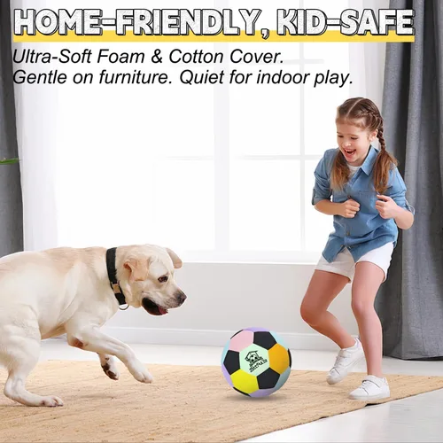 Vista 2 de Balón de fútbol suave para interiores, tamaño 4, divertida pelota silenciosa para niños y adolescentes, entrenamiento de drible en interiores