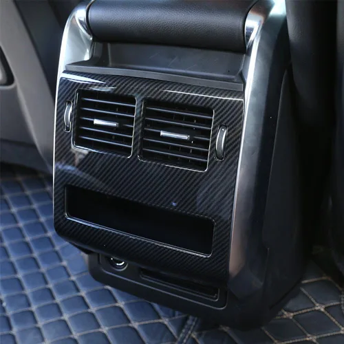 Vista 4 de Para Range Rover Sport 2014-2018, cubierta de ventilación de aire acondicionado de fila trasera de plástico ABS estilo fibra de carbono