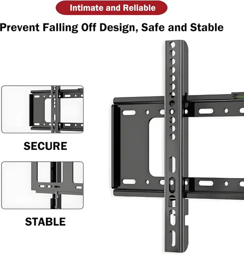 Vista 6 de Soporte fijo de pared para televisores de 40"-80", VESA 200x200 a 23.622x15.748 in, soporta hasta 165.3 lbs, fácil instalación, se adapta a